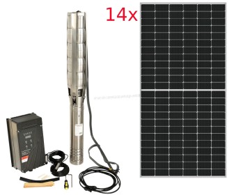 Pompa submersibila cu panou solar Progarden Aqua Solar 4053 + 14 x SP460M-72H