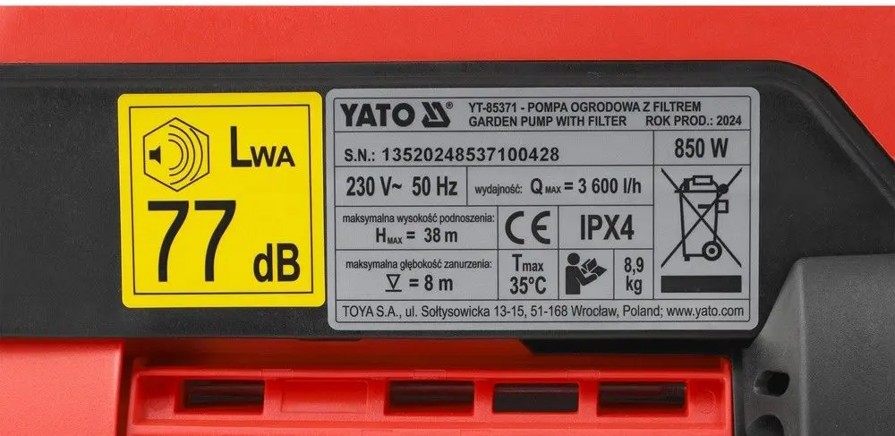 Гидрофор Yato YT-85371