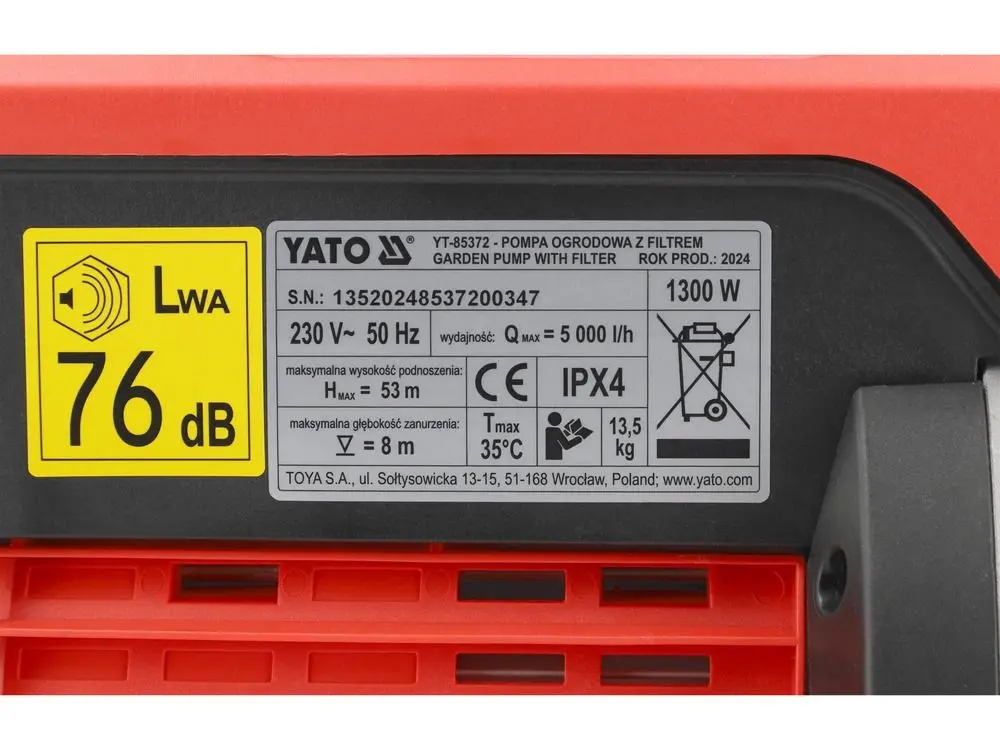 Hidrofor Yato YT-85372 - 6