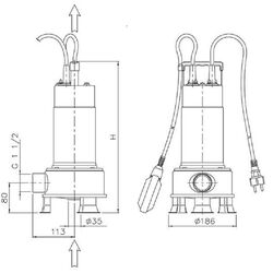 Pompa de canalizare Ebara Right 100 MA 10MT Thumb