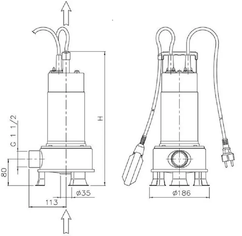 Pompa de canalizare Ebara Right 100 MA 10MT