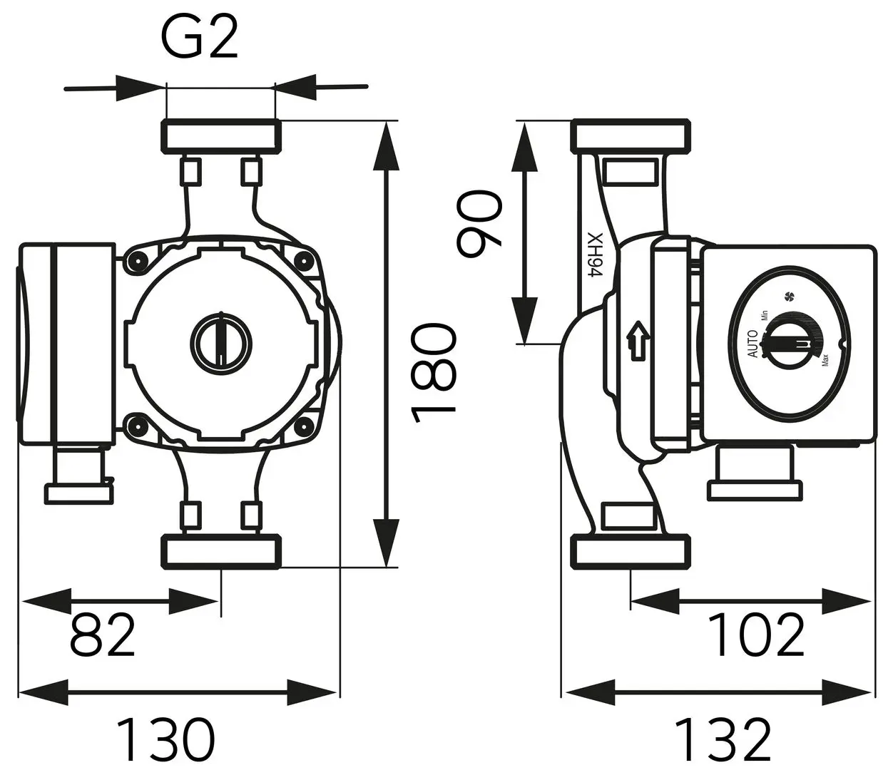 Циркуляционный насос Ferro GPA II 32-8 180 0607W
