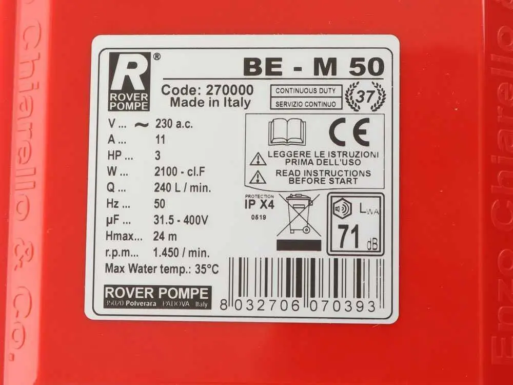 Насос для перекачки вина Rover Novax BE-M 50