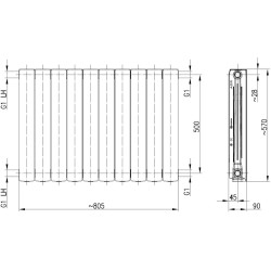 Радиатор алюминиевый KFA Armatura ADR 500 570x805 (White) Thumb