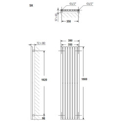 Radiator din otel Terma TRP 1800x390 (Metallic Black) Thumb