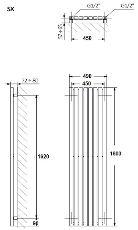 Radiator din otel Terma TRP 1800x490 (White) - 3
