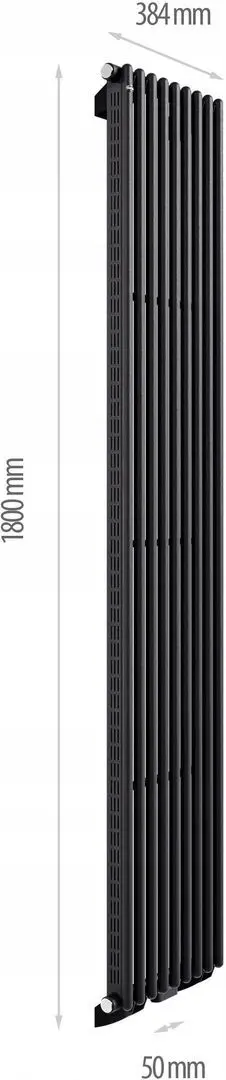 Радиатор Gorgiel Cezar I AD1 180/40 1800x384 (Black Matte)