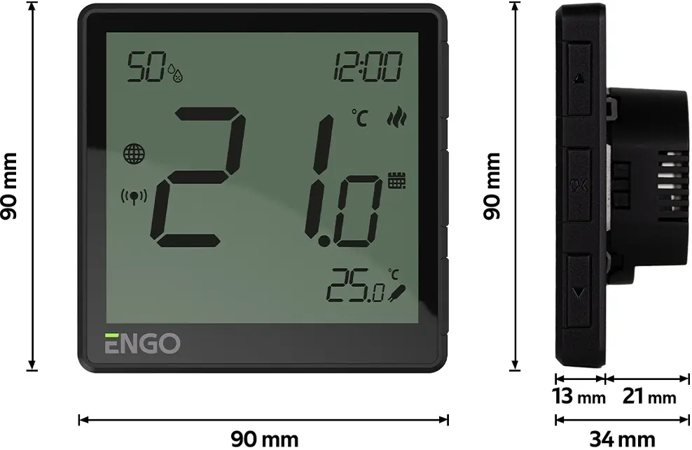 Termostat Engo Controls ZigBee Eone-230B (Black)