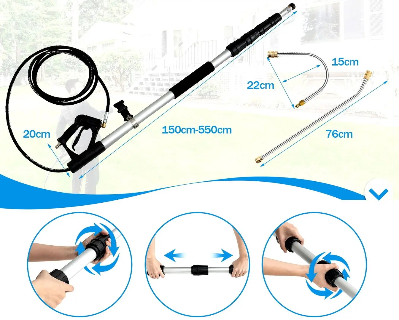 Set de accesorii pentru aparat de spalat cu presiune Costway TG10008