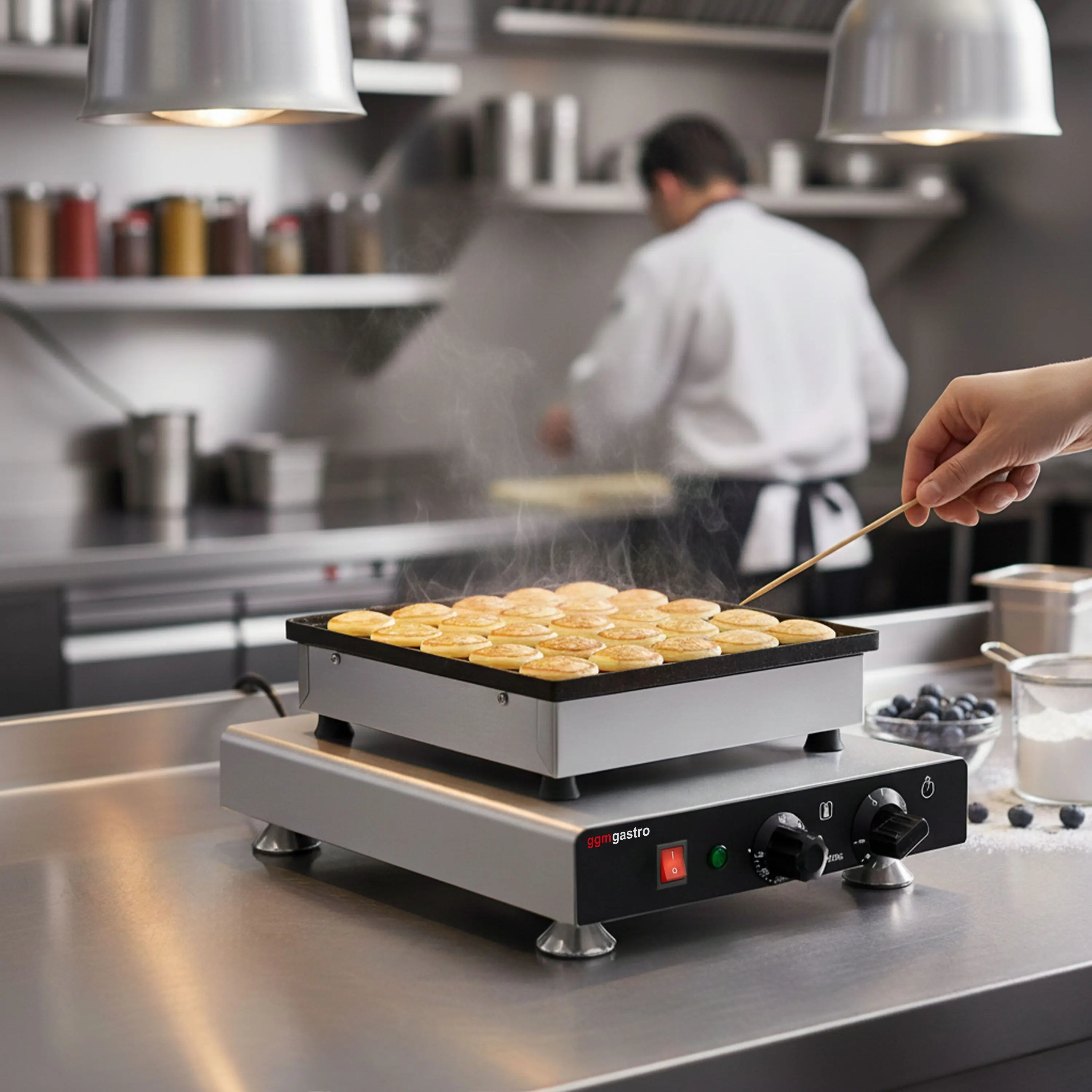 Aparat de facut mini-clatite GGM Gastro PPJ25 (Inox/Black) - 8