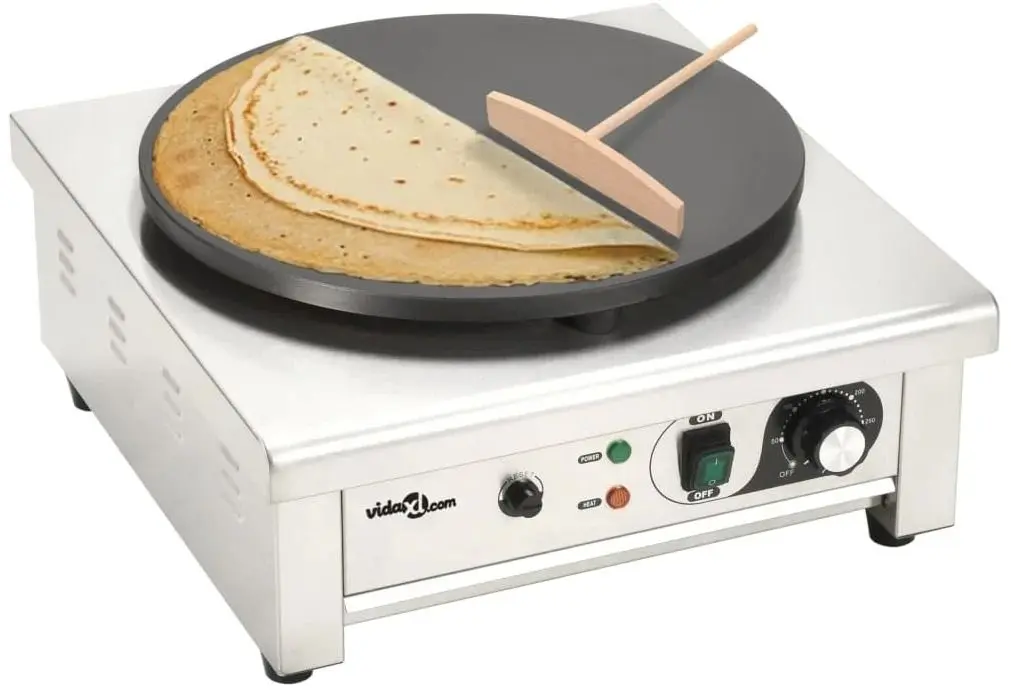 Aparat de facut clatite VidaXL 50740 (Inox/Black)