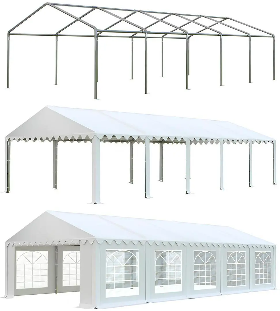Тентовый склад с декоративными окнами Tent Service Economy 5696 5x10 (White)