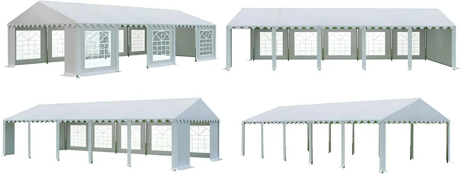 Тентовый склад с декоративными окнами Tent Service Economy 5696 5x10 (White)
