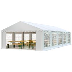 Тентовый склад с декоративными окнами Tent Service Economy 5696 5x10 (White) Thumb