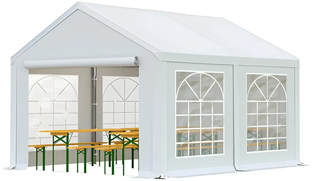 Cort industrial cu ferestre decorative Tent Service PE Classic 3x4 (White)