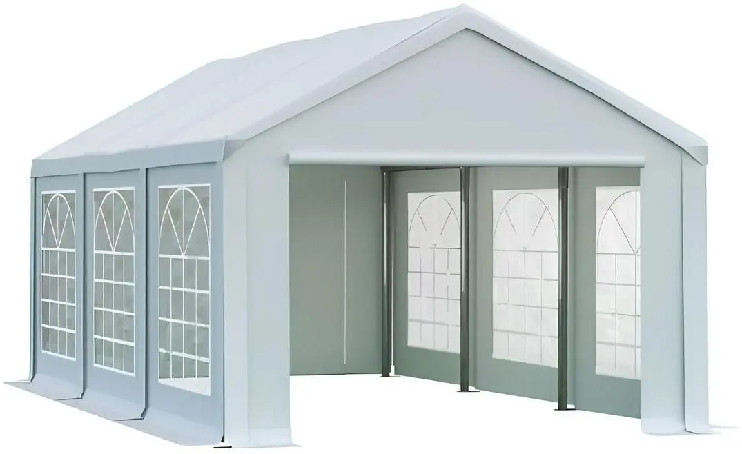 Cort industrial cu ferestre decorative Tent Service PE Classic 3x6 (White)