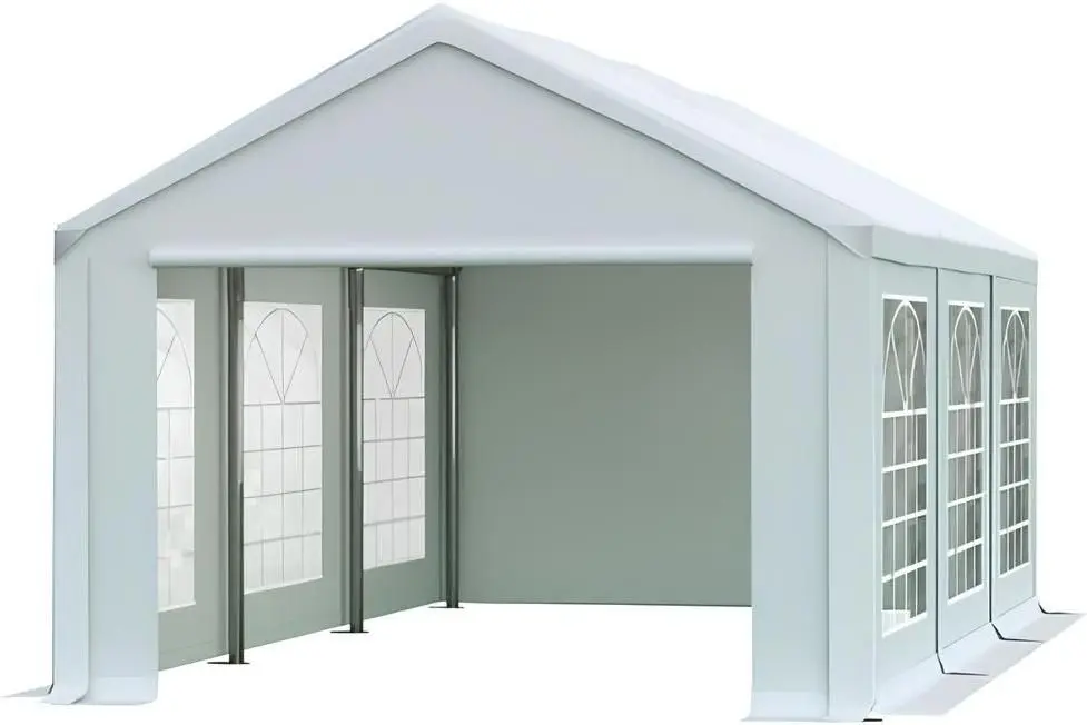 Cort industrial cu ferestre decorative Tent Service PE Classic 3x6 (White)
