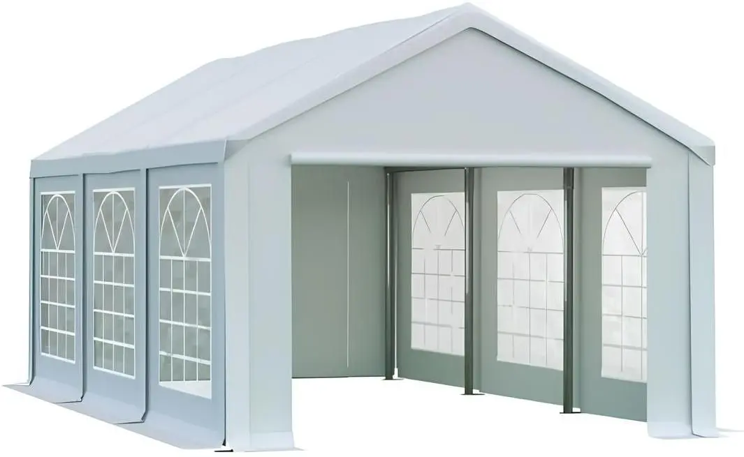 Cort industrial cu ferestre decorative Tent Service PE Classic 4x6 (White)