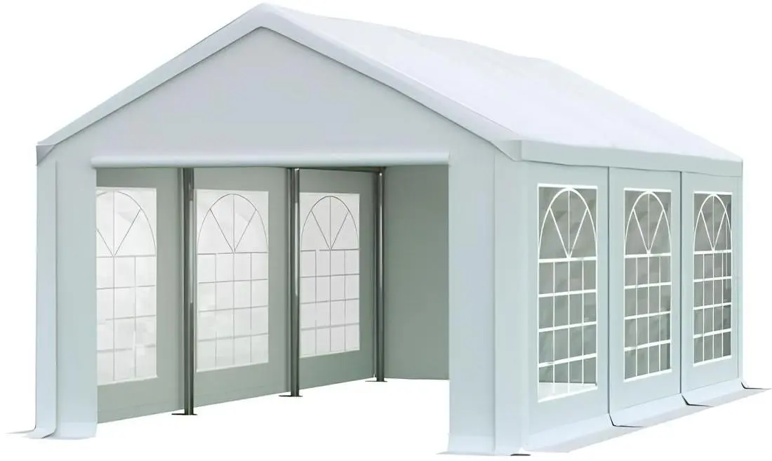 Cort industrial cu ferestre decorative Tent Service PE Classic 4x6 (White)