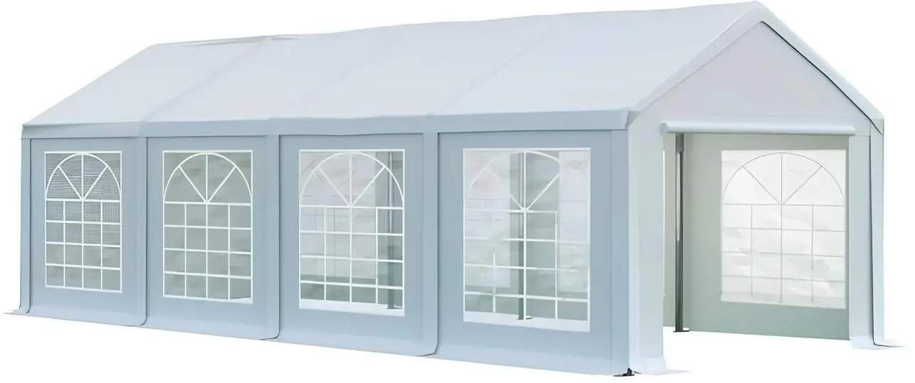 Cort industrial cu ferestre decorative Tent Service PE Classic 4x8 (White)