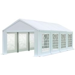 Cort industrial cu ferestre decorative Tent Service PE Classic 4x8 (White)