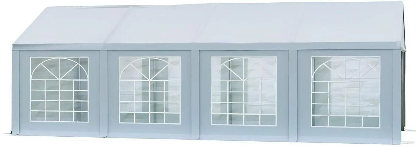 Cort industrial cu ferestre decorative Tent Service PE Classic 4x8 (White)