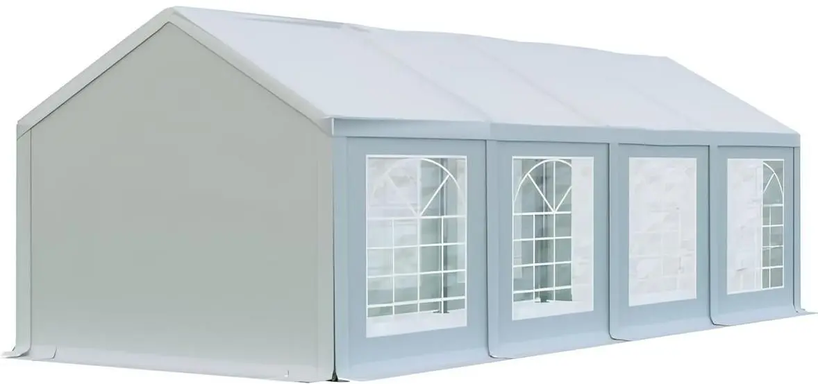 Cort industrial cu ferestre decorative Tent Service PE Classic 4x8 (White)