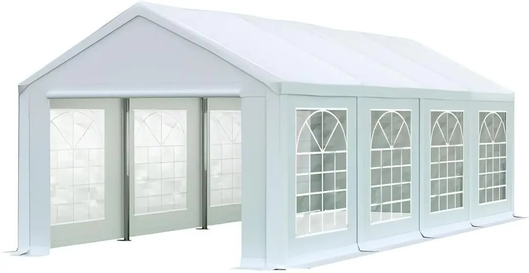 Cort industrial cu ferestre decorative Tent Service PE Classic 4x8 (White)