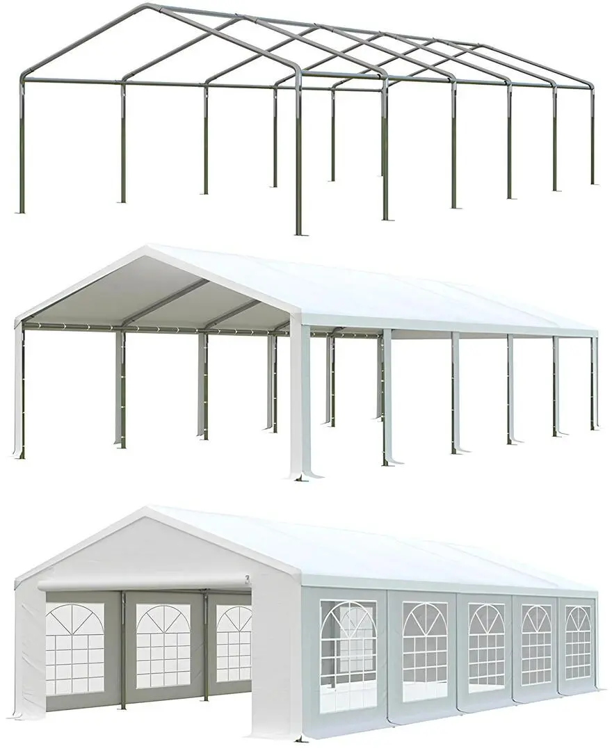 Cort industrial cu ferestre decorative Tent Service PE Classic 5x10 (White)