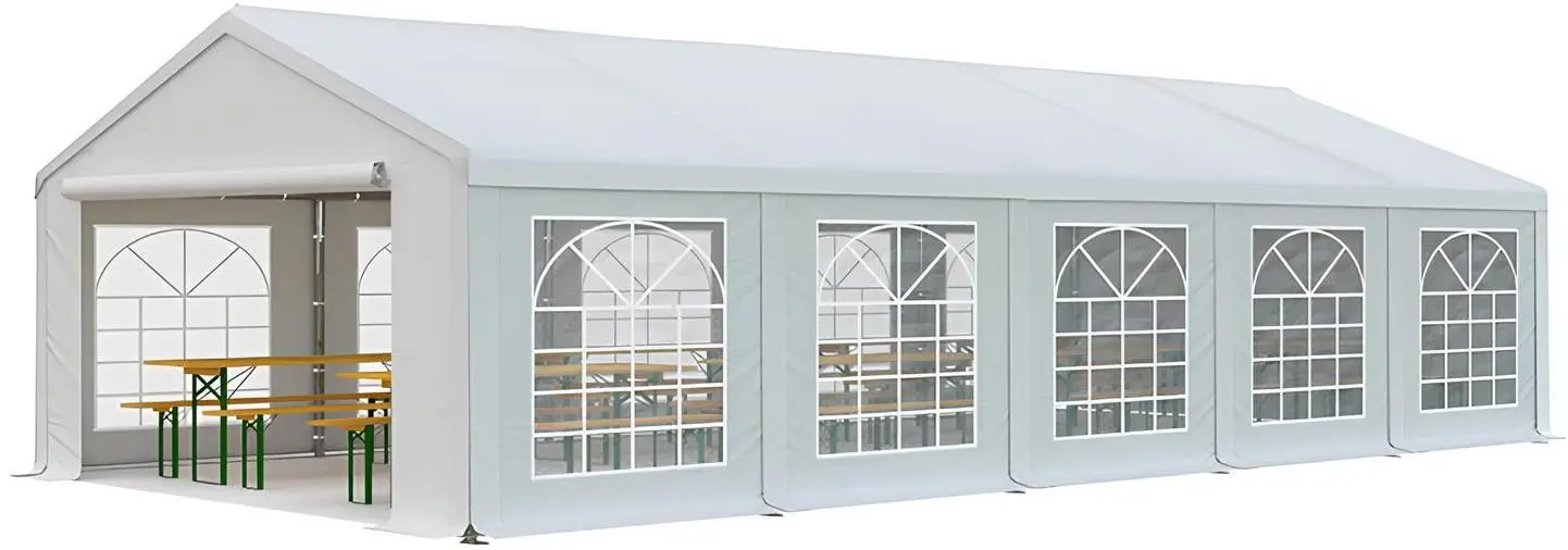 Cort industrial cu ferestre decorative Tent Service PE Classic 5x10 (White)