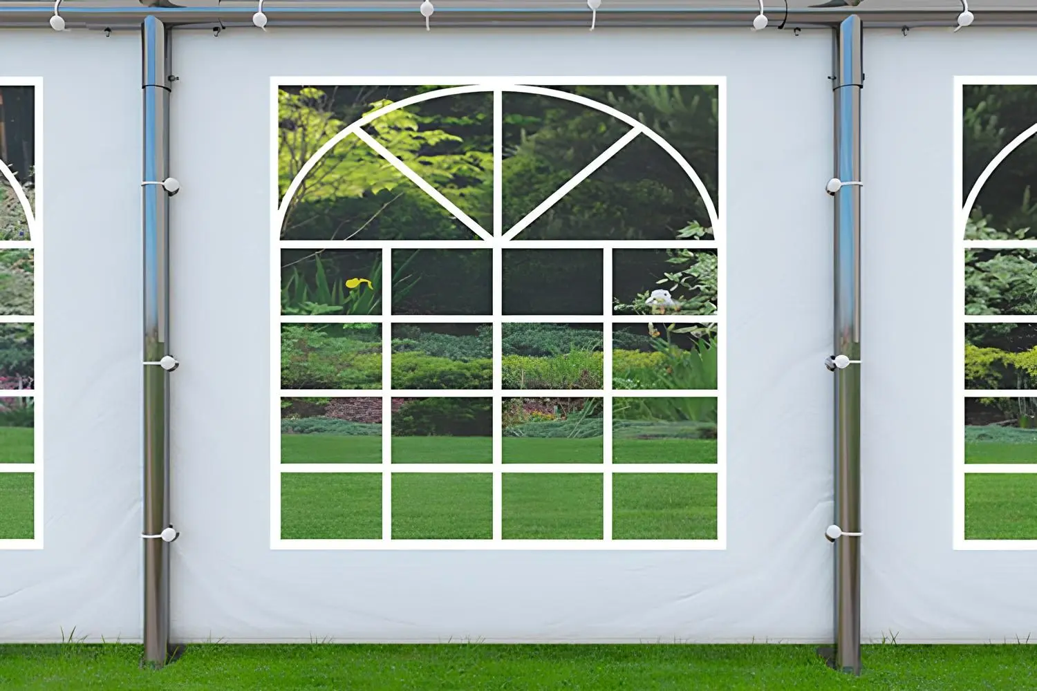 Cort industrial cu ferestre decorative Tent Service PE Classic 5x10 (White)