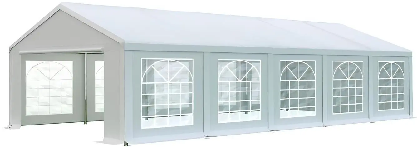 Cort industrial cu ferestre decorative Tent Service PE Classic 5x10 (White)