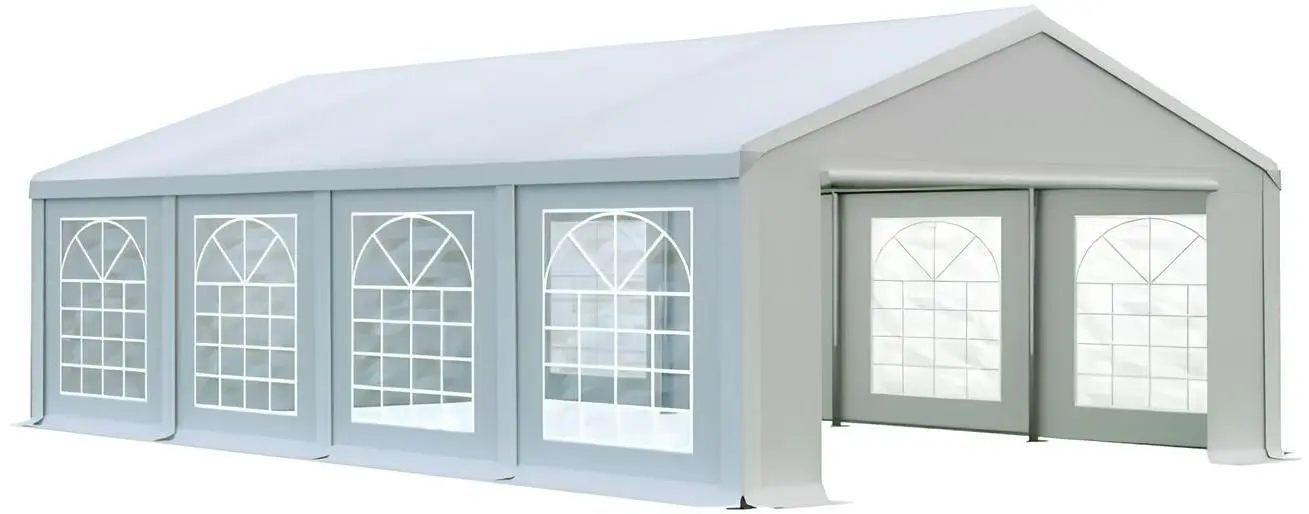 Cort industrial cu ferestre decorative Tent Service PE Classic 5x8 (White)