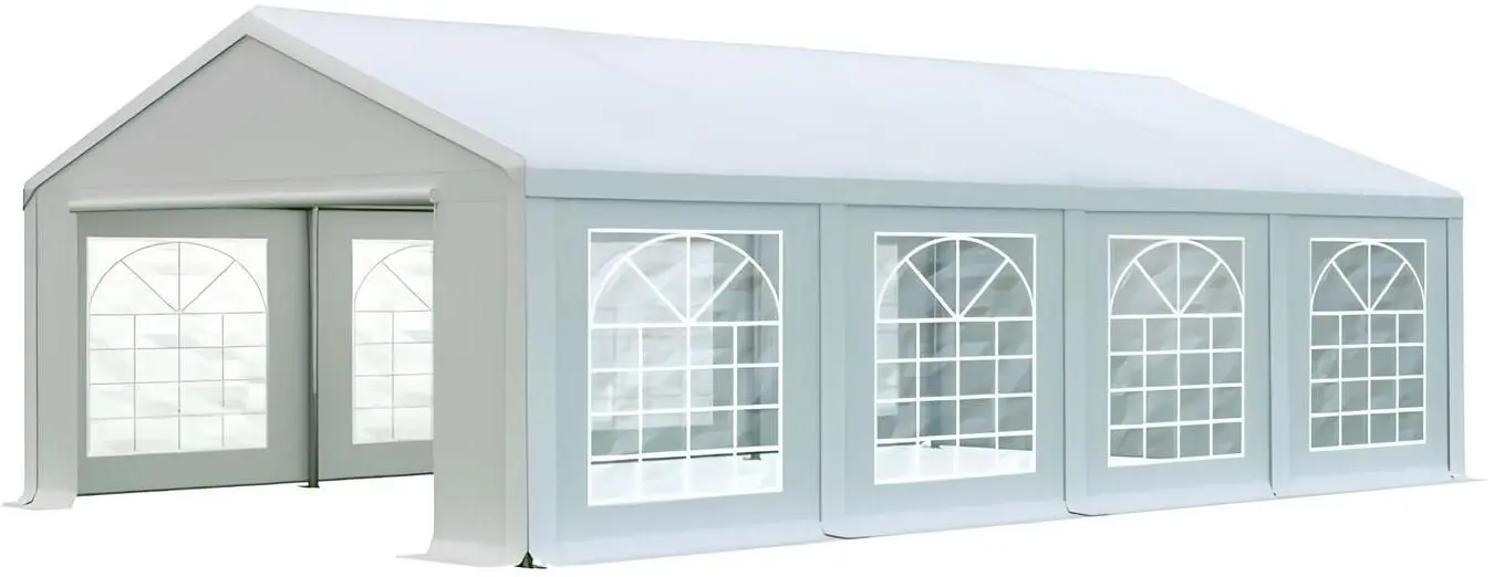 Cort industrial cu ferestre decorative Tent Service PE Classic 5x8 (White)