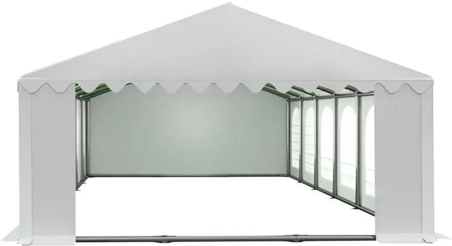 Cort industrial cu ferestre decorative Tent Service Premium 6x12 (White)