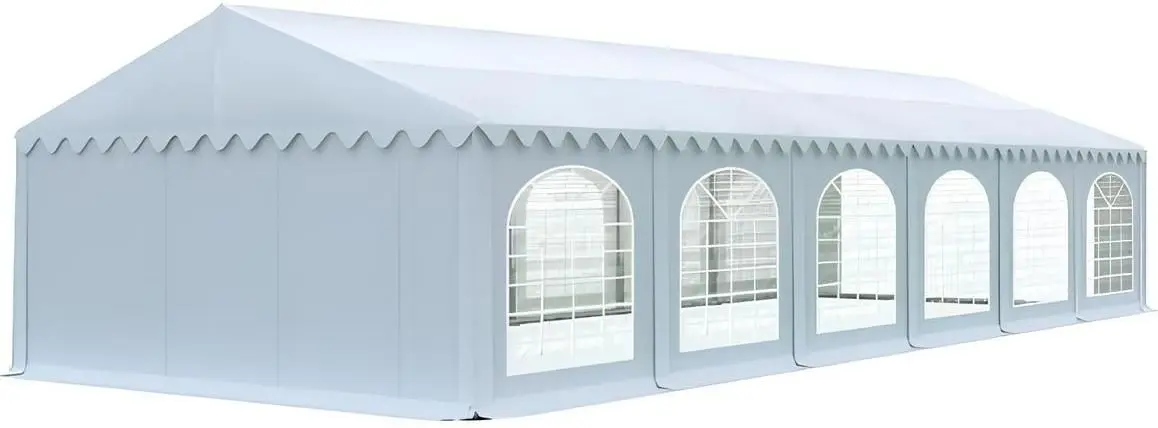 Cort industrial cu ferestre decorative Tent Service Premium 6x12 (White)