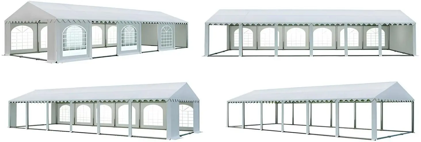 Cort industrial cu ferestre decorative Tent Service Premium 6x12 (White)