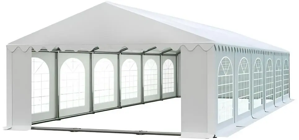 Cort industrial cu ferestre decorative Tent Service Premium 6x12 (White)