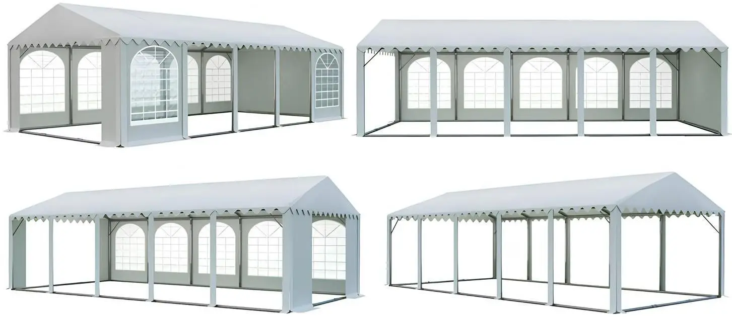 Cort industrial cu ferestre decorative Tent Service Professional 5x10 (Grey)