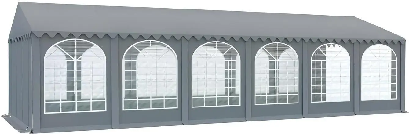 Тентовый склад с декоративными окнами Tent Service Professional 6x12 (Grey)