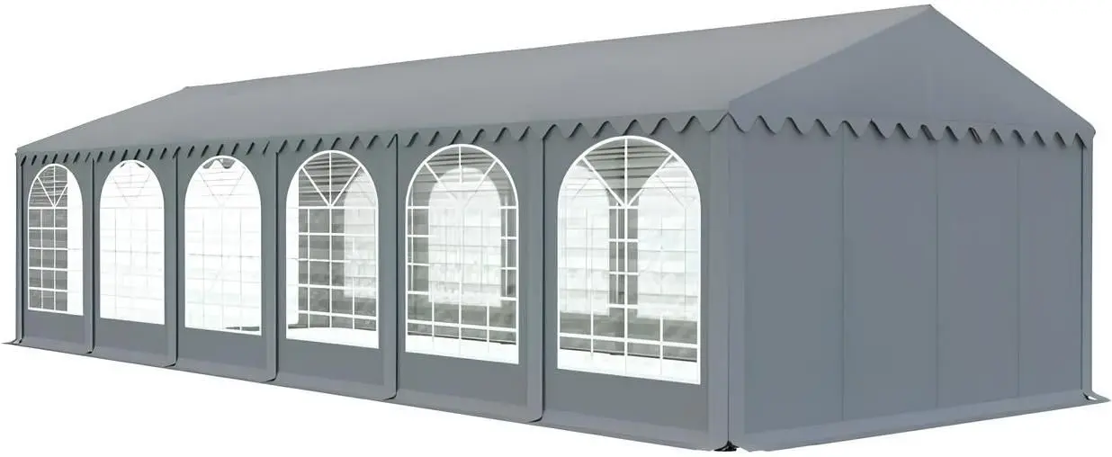 Тентовый склад с декоративными окнами Tent Service Professional 6x12 (Grey)