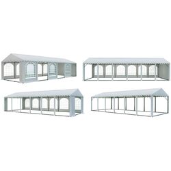 Тентовый склад с декоративными окнами Tent Service Professional 6x12 (Grey) Thumb