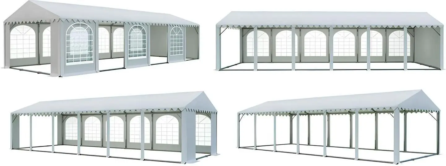 Тентовый склад с декоративными окнами Tent Service Professional 6x12 (Grey)