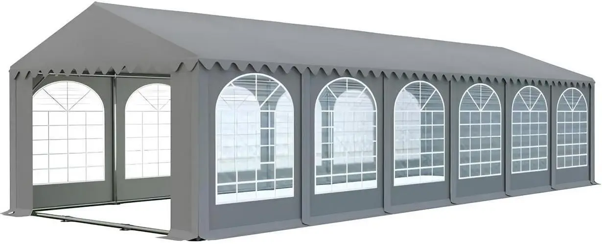Тентовый склад с декоративными окнами Tent Service Professional 6x12 (Grey)