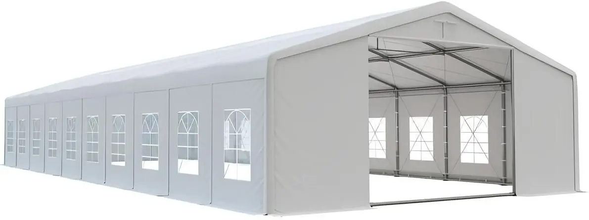 Cort industrial cu ferestre decorative Tent Service Tytan 10x20 (White)