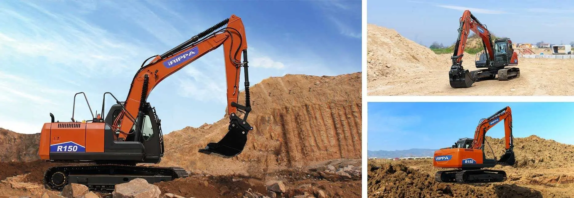 Большой экскаватор Rippa R150 (Black/Orange)