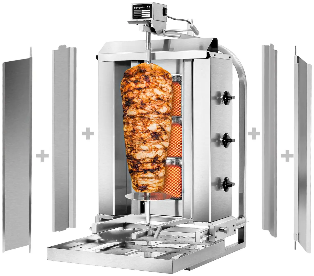 Аппарат для шаурмы газовый GGM Gastro DOBK3-SB-N (Inox)
