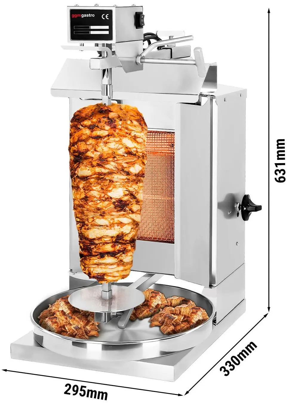 Aparat pentru kebab pe gaz GGM Gastro DOK1 (Inox) - 8
