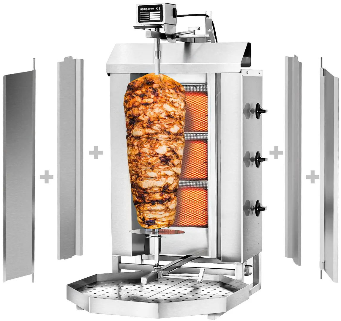 Аппарат для шаурмы газовый GGM Gastro DOK3-SB-N (Inox)