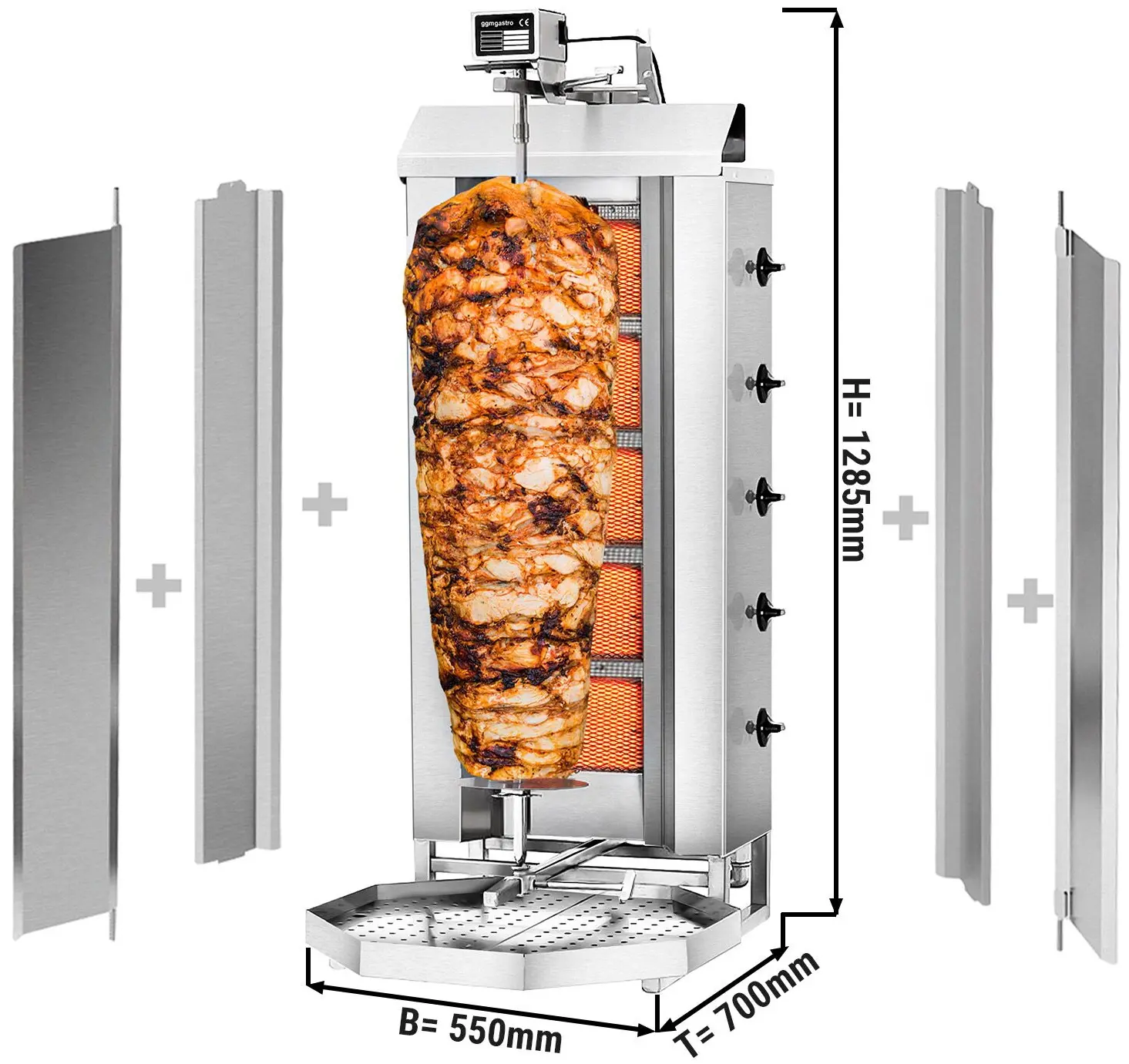 Аппарат для шаурмы газовый GGM Gastro DOK5-SB-N (Inox) - 8